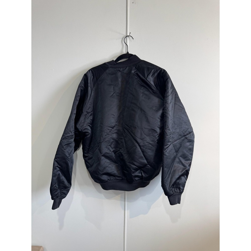 Vintage New Orleans Saints Jacket Mens XL Black NFL Football Satin Chalk Line - Picture 2 of 6